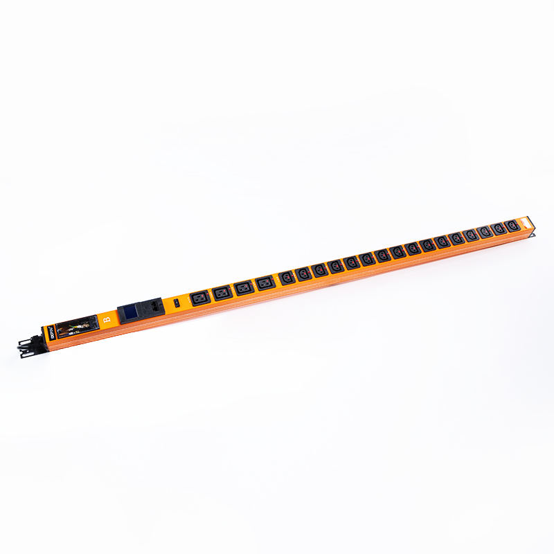 20 uitgangen IEC C13 IEC C19 afsluitbare stopcontacten 1U Hot-swappable indicator Verticale RS485 Rack-PDU met meter