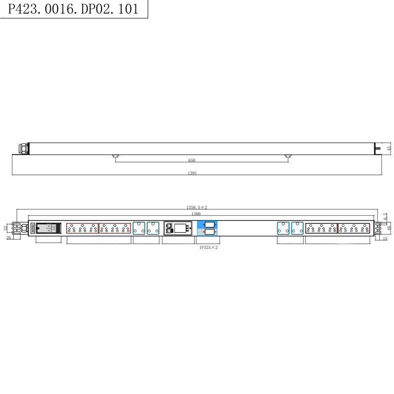 Zuid-Afrika stopcontacten 16 stopcontacten 1,5U vloeibare magnetische stroomonderbreker verticale TCP/IP smart rack PDU