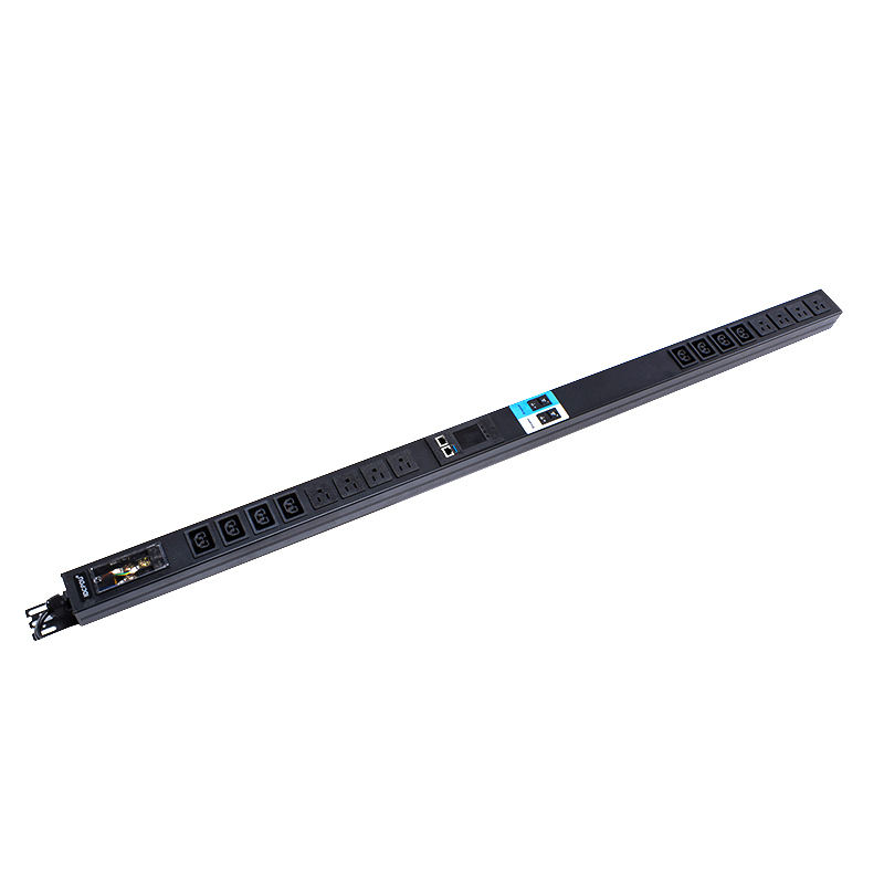 16 stopcontacten IEC C13 C19 en US stopcontacten 1,5U vloeibare magnetische stroomonderbreker verticale TCP/IP smart rack PDU