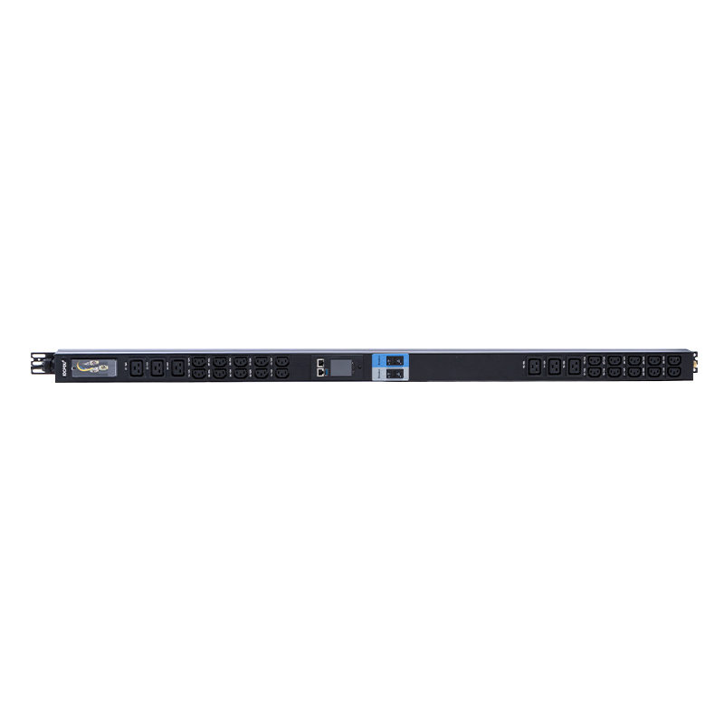 TCP/IP Intelligent Rek PDU 26 Uitgangen IEC C13 /C19 1.5U Vloeibare magnetische stroomonderbreker Verticaal