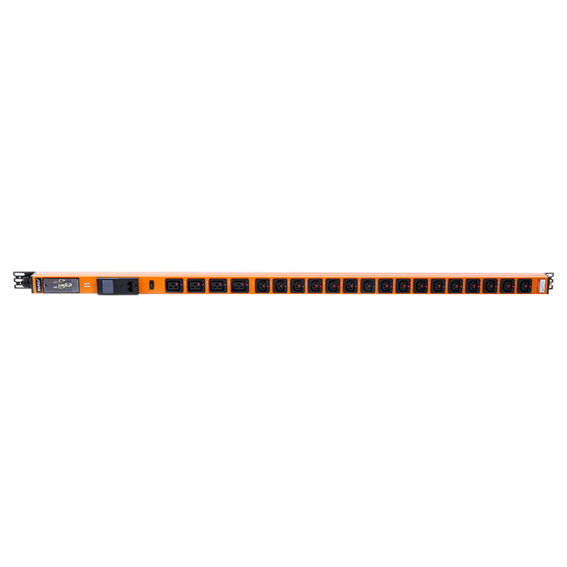 20 uitgangen IEC C13 IEC C19 afsluitbare stopcontacten 1U Hot-swappable indicator Verticale RS485 Rack-PDU met meter