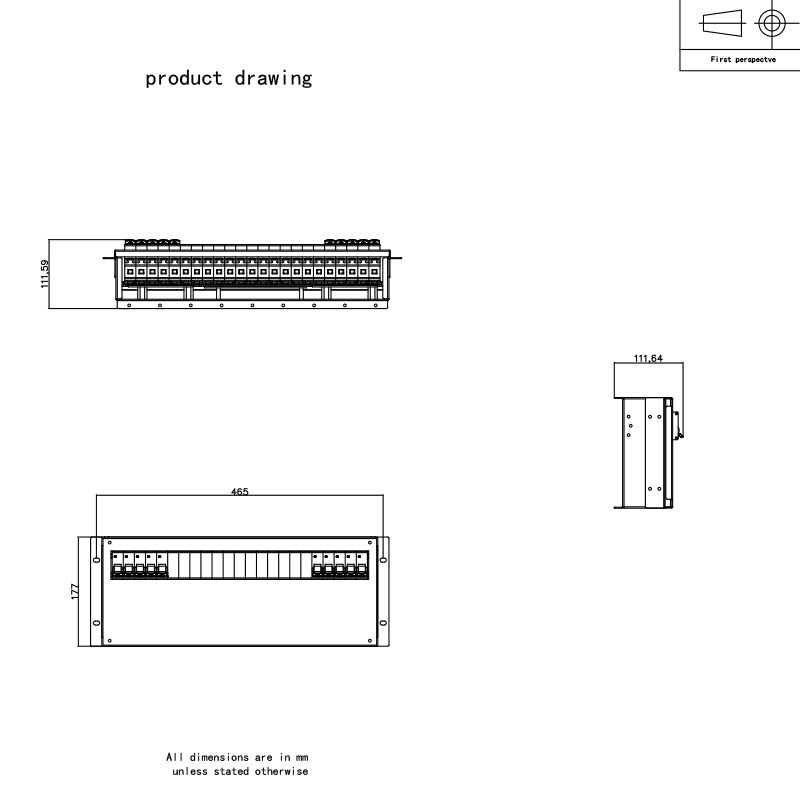 3U Breaker Horizontaal Rack Pdu Grijs