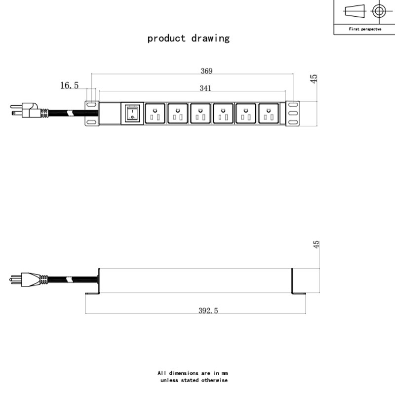 6 manieren US horizontaal geschakeld rack Pdu 1U