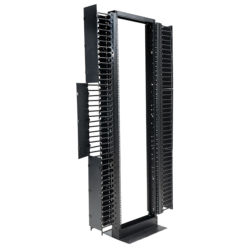 Open rack met 2 stijlen, zwart 18U-47U