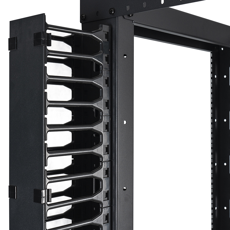 Verstelbaar open rack met 4 stijlen, zwart 18U-47U