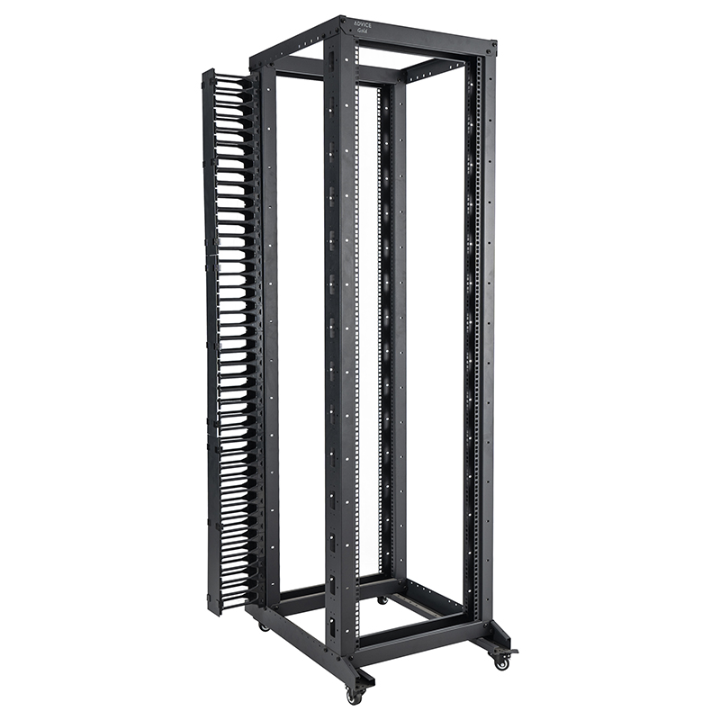 Verstelbaar open rack met 4 stijlen, zwart 18U-47U